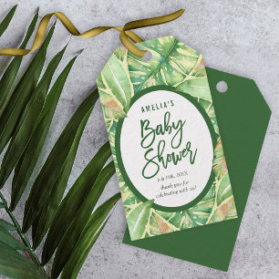 Etiqueta Para Presente A aguarela verde sae do chá de fraldas tropical