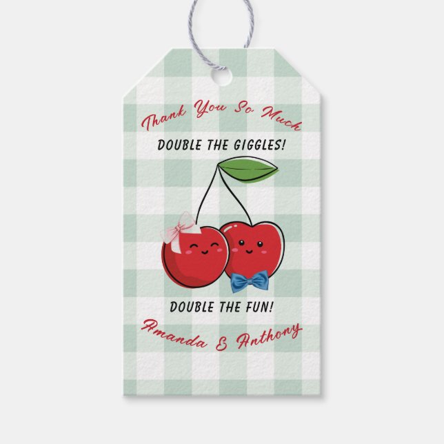 Etiqueta Para Presente A Boy and Girl Twins Baby Shower  (Frente)