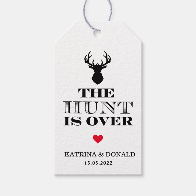 Etiqueta Para Presente A Caça é Sobre Casamento Russo (Frente)