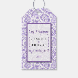 Etiqueta Para Presente A coleção moderna do casamento de Paisley - roxo