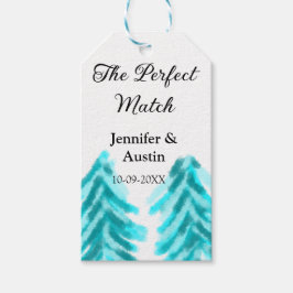 Etiqueta Para Presente A combinação perfeita do casamento do pinheiro azu