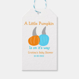 Etiqueta Para Presente A little pumpkin is on it's way baby shower orange