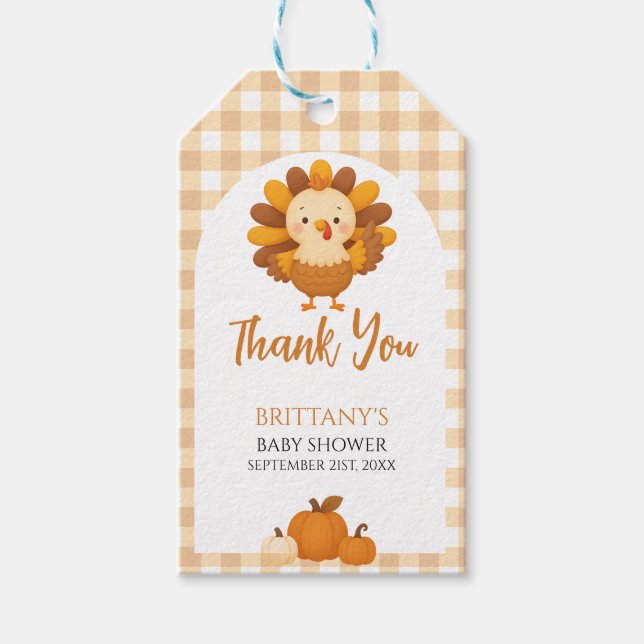 Etiqueta Para Presente A Little Turkey Baby Shower Thanksgiving (Frente)