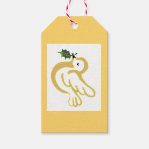 Etiqueta Para Presente A paz do Natal mergulhou com azevinho