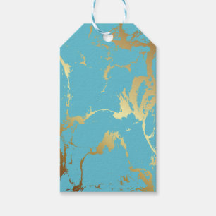 Etiqueta Para Presente A pintura em acrílico de mármore verde e Dourado