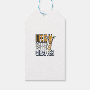 Etiqueta Para Presente A Vida É Melhor Com Girafas Camisa Vintage Design_