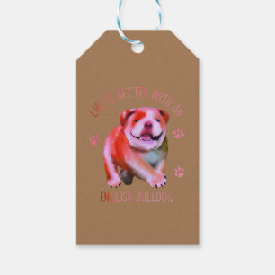 Etiqueta Para Presente A Vida É Melhor Com Um Cachorro Inglês Engraçado