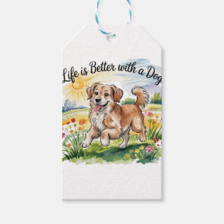 Etiqueta Para Presente "A vida é melhor com um cão"