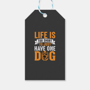 Etiqueta Para Presente A Vida é Muito Curta Gráfico de Amante de Cachorro