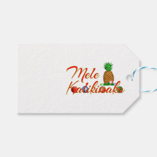 Etiqueta Para Presente Abacaxi do Hawaiian de Mele Kalikimaka