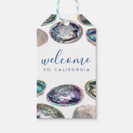Etiqueta Para Presente Abalone Shell Bem-vindo ao Casamento da Califórnia