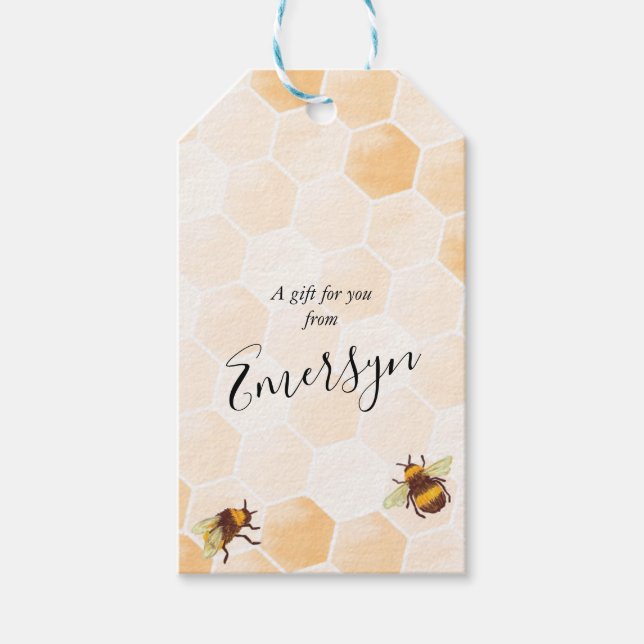 Etiqueta Para Presente Abelha Aquarela (Frente)