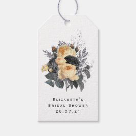 Etiqueta Para Presente Abelhas Florais Douradas e Pretas Vintage