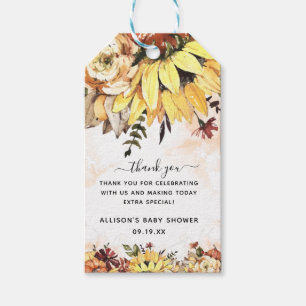 Etiqueta Para Presente Abóbora Floral Elegante Agradecimento Churrasco