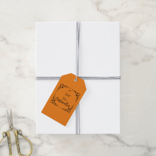 Etiqueta Para Presente Abóbora Laranja do Halloween Personalizada