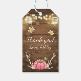 Etiqueta Para Presente Abóbora Obrigado Marcar Luzes De Madeira De Queda 