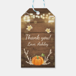 Etiqueta Para Presente Abóbora Obrigado Marcar Luzes De Madeira De Queda 