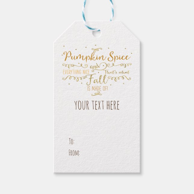 Etiqueta Para Presente Abóbora Tempero & Tudo Bonito Outono (Frente)