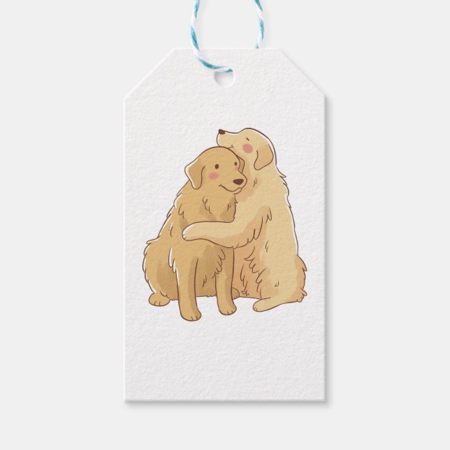 Etiqueta Para Presente Abraço de Golden Retriever    (Frente)