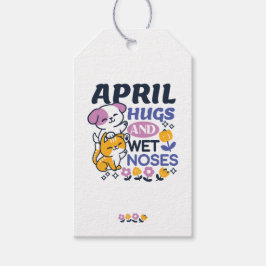 Etiqueta Para Presente Abraços e Narizes Molhados de Abril - Cachorro e A