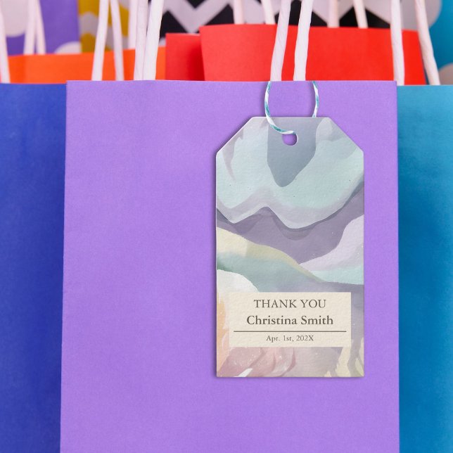 Etiqueta Para Presente Abstrato Contemporâneo Aposentação Obrigado (Abstract Contemporary Retirement Thank You Favor Gift Tags)