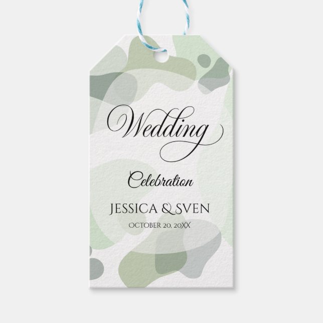 Etiqueta Para Presente Abstrato Geométrico de Greenery (Frente)