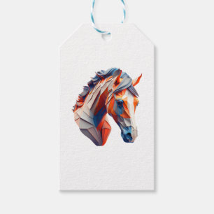 Etiqueta Para Presente Abstrato Horse Art A Colorida Twist on Wildlife Im