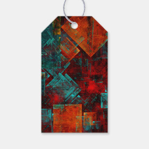 Etiqueta Para Presente Abstrato Moderno Padrão Artístico Legal Colorido