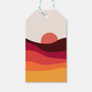 Etiqueta Para Presente Abstrato paisagens com mar ao pôr do sol