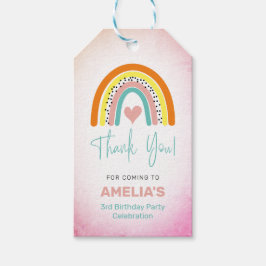 Etiqueta Para Presente Abstrato Rainbow Festa de aniversario de meninas O