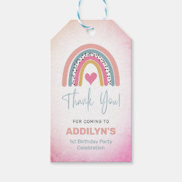 Etiqueta Para Presente Abstrato Rainbow Festa de aniversario de meninas O