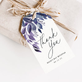 Etiqueta Para Presente Abundant Foliage Violet Botanical Obrigado