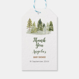 Etiqueta Para Presente Acampamento de Aquarela Externa Obrigado Marque Et