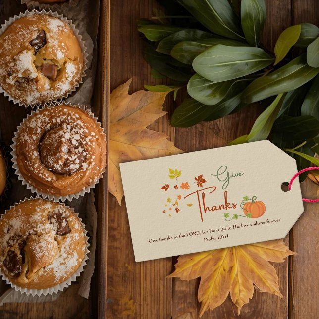 Etiqueta Para Presente Ação de Graças Cristã | Nome da Família Personaliz (Criador carregado)