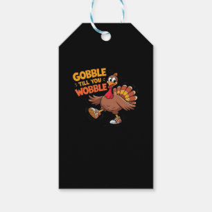Etiqueta Para Presente Ação De Graças Engraçada - Gobble Até Voar
