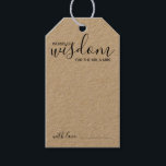 Etiqueta Para Presente Aconselhamento de Casamento de Script Moderno e De<br><div class="desc">Adicione um toque pessoal ao seu casamento com um moderno guião de casamento e um cartão de etiqueta de desejos. Este cartão de conselho apresenta o título 'palavras de sabedoria' com detalhes no script preto e estilo de fonte sans serif no papel kraft. Perfeito para casamento, chá de fraldas, festa...</div>