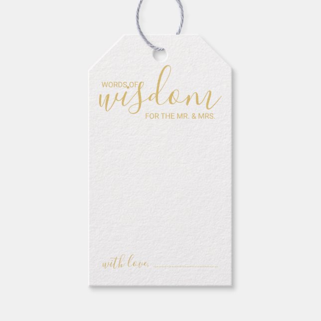 Etiqueta Para Presente Aconselhamento e Desejos Dourados de Casamento de  (Frente)