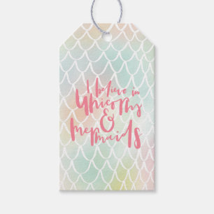 ETIQUETA PARA PRESENTE ACREDITO EM UNICORNS E MERMAIDS