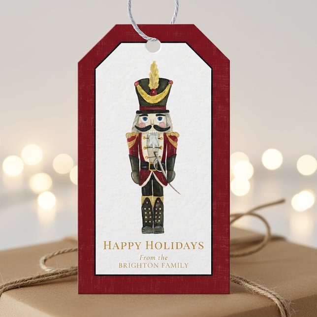 Etiqueta Para Presente Acrilícracker Natal Tradicional Personalizado Verm (Criador carregado)