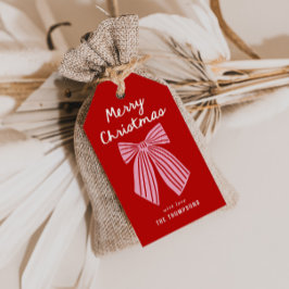 Etiqueta Para Presente Adesivo de Natal com Laço Caprichoso Desenhado à M