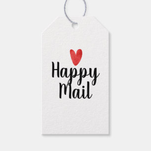 Etiqueta Para Presente Adesivo de Presente de E-mail Feliz Coração Vermel