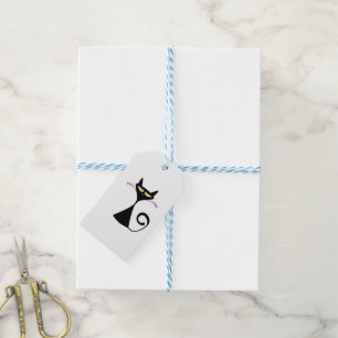 Etiqueta Para Presente Adesivo de Presente de Gato Preto Fofo