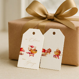Etiqueta Para Presente Adesivo de Presente de Natal de Renas Fofas | Para