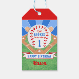 Etiqueta Para Presente Adesivo de primeiro aniversario Rookie Baseball
