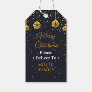 Etiqueta Para Presente Adesivo Redondo de Natal Elegante