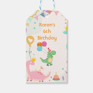 Etiqueta Para Presente Adesivos de Aniversário Pastel Dino