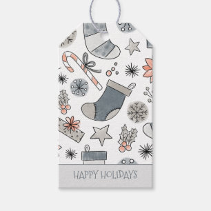 Etiqueta Para Presente Adesivos de Natal com Aquarela Personalizados Féri