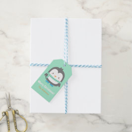 Etiqueta Para Presente Adesivos de Natal para Crianças Pinguim Fofo