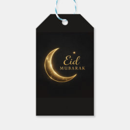 Etiqueta Para Presente Adesivos Luxuosos Preto e Dourado Eid Mubarak – El