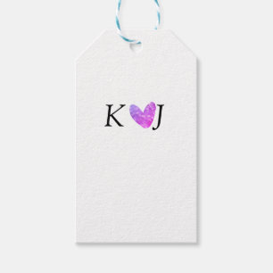 Etiqueta Para Presente Adicionar letra de nome do casal à luz do coração 